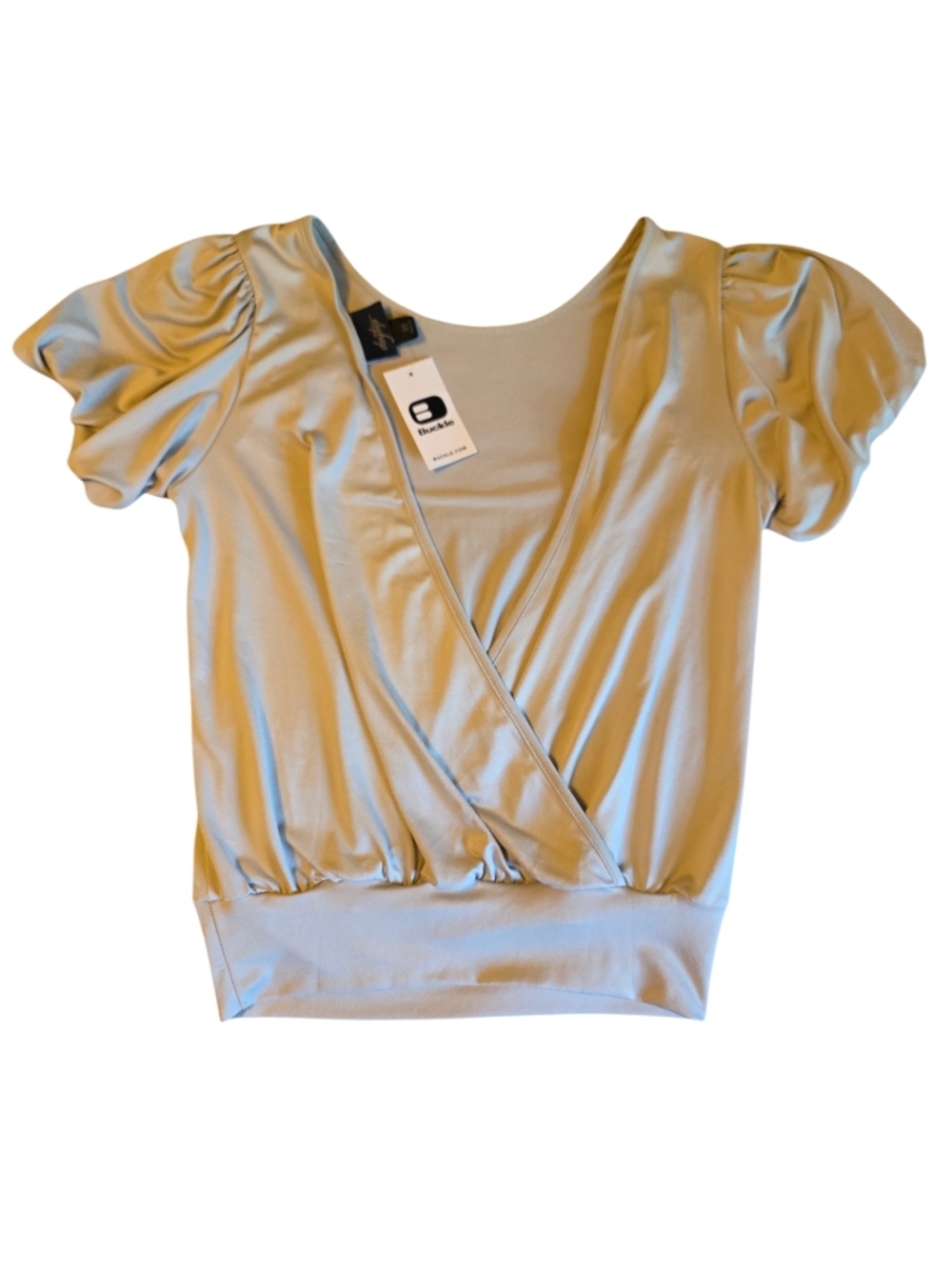 Daytrip Wrap Crop Top – Cream – Puff Sleeve – Size XS – NWT